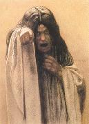 Carlos Schwabe Study for The Wave female figure left of the central figure (mk19) oil painting on canvas